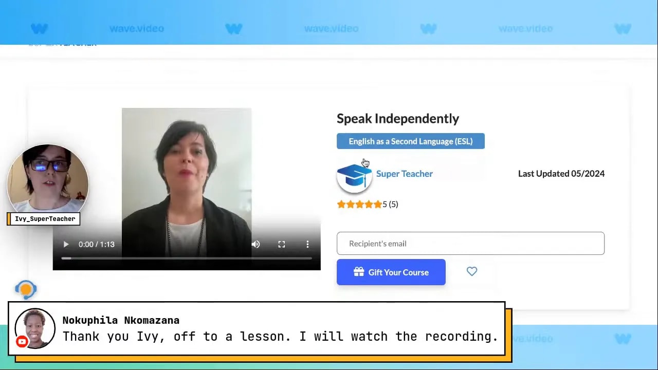 Course launch example