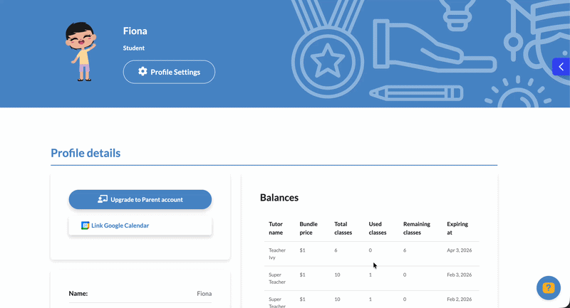 SuperTeacher student portal