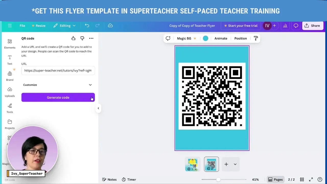 Create a QR Code of Your SuperTeacher Page for Effective Self-Marketing